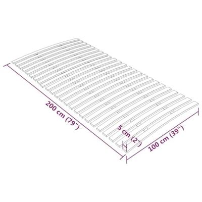 Lattenbodem met 24 latten 100x200 cm Lattenbodem met 24 latten 100x200 cm