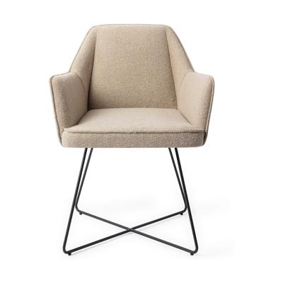 Jesper Home Eetkamerstoel 'Tome' Cross Black, kleur Great Greige Jesper Home Eetkamerstoel 'Tome' Cross Black, kleur Great Greige