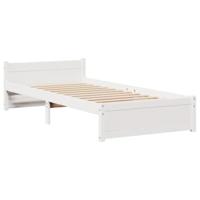 Bedframe met hoofdeinde zonder matras 90x200 cm wit - thumbnail