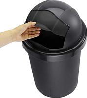 Rotho roll bob afvalemmer 10l zwart - thumbnail