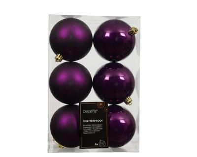 6 onbreekbare kerstballen vijg 8 cm 6 onbreekbare kerstballen vijg 8 cm
