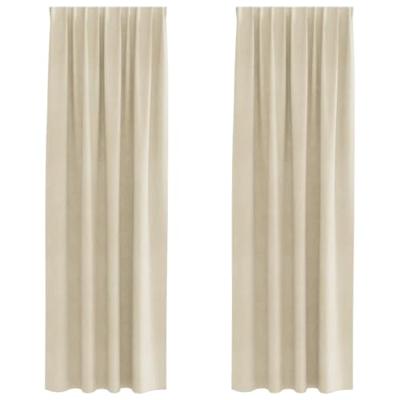 VidaXL Verduisterende gordijnen 2 pcs crème 140 x 260 cm fluweel VidaXL Verduisterende gordijnen 2 pcs crème 140 x 260 cm fluweel