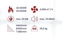 WDH WDH-IFH20 Ventilatorkachel 166 m² Rood - thumbnail
