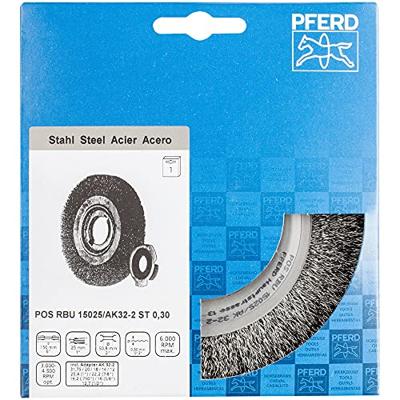 PFERD TOOLS POS Ronde borstel breed ongetordeerd RBU Ø 150 x 25 mm variabel boorgat staaldraad-Ø 0,30 voor slijpblok 1 POS RBU 15025/AK32-2 ST 0,30 43701209 1