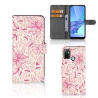OPPO A53 | OPPO A53s Hoesje Pink Flowers - thumbnail