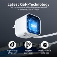 Intenso Intenso Power Adapter W65ACIC GaN white USB-oplader 65 W 1x USB-C Wit Thuis - thumbnail