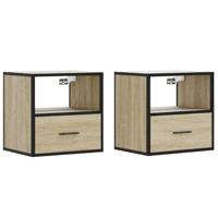 Nachtkastjes 2 st wandgemonteerd 40x31x39,5cm sonoma eikenkleur - thumbnail