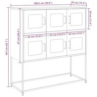Dressoir 100,5x39x107 cm koudgewalst staal roze - thumbnail