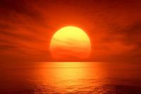 Poster- Ondergaande Zon boven Zee, Premium print, wanddecoratie - thumbnail