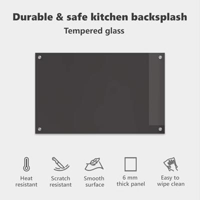 VidaXL Keuken spatscherm donkergrijs 80 x 50 cm gehard glas