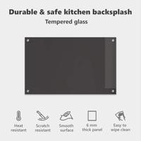 VidaXL Keuken spatscherm donkergrijs 80 x 50 cm gehard glas - thumbnail