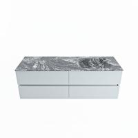 MONDIAZ VICA-DLUX 150cm badmeubel onderkast Clay 4 lades. Inbouw wastafel CLOUD rechts 1 kraangat, kleur Lava. - thumbnail