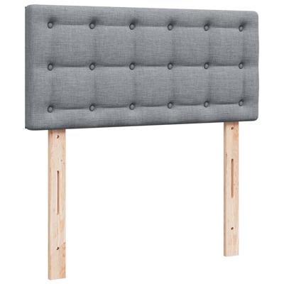 Boxspring met matras stof lichtgrijs 140x190 cm