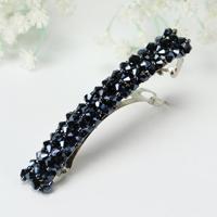 Mode meisjes Headwear Crystal Rhinestone elastische Hair clip haaraccessoires (donkerblauw) - thumbnail