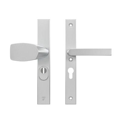 AXA AXA Edge Plus veiligheidsbeslag voordeur rechth. smalschild Wing knop/Blok-kruk PC55 kerntrekbeveiliging SKG3 - aluminium AXA AXA Edge Plus veiligheidsbeslag voordeur rechth. smalschild Wing knop/Blok-kruk PC55 kerntrekbeveiliging SKG3 - aluminium