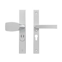 AXA AXA Edge Plus veiligheidsbeslag voordeur rechth. smalschild Wing knop/Blok-kruk PC55 kerntrekbeveiliging SKG3 - aluminium - thumbnail