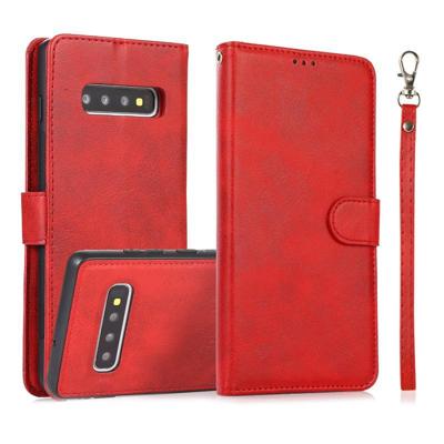 For Samsung Galaxy S10+ Calf Texture 2 in 1 Detachable Magnetic Back Cover Horizontal Flip Leather Case with Holder & Card Slots & Wallet & Photo Fram