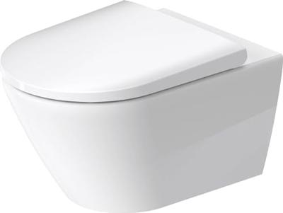 Toilet Duravit D-Neo HygieneGlaze Wand Rimless Diepspoel 54 cm Durafix Hoogglans Wit - thumbnail