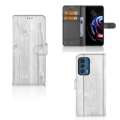 Motorola Edge 20 Pro | Book Style Case | White Wood