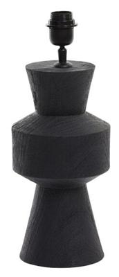 Light & Living Tafellamp 'Gregor' Mangohout, 44cm, kleur Mat Zwart (excl. kap)