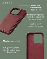 Mujjo Leather Wallet Case iPhone 15 Pro bordeaux - thumbnail