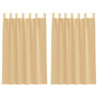 Gordijnen met lussen 2 st zand 140x175 cm zand - thumbnail