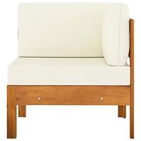 2-delige Loungeset met crèmewitte kussens acaciahout - thumbnail