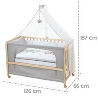roba Babybed Room Bed 60 x 120 cm (Jumbo Twins grijs, Naturel) - thumbnail