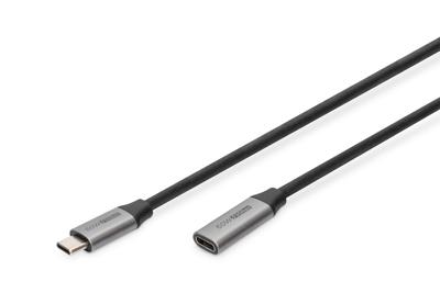 Digitus DB-300230-010-S USB-kabel USB 3.2 Gen1 USB-C, USB-C bus, USB-C stekker 1.00 m Zwart Flexibel, Afgeschermd, Met USB