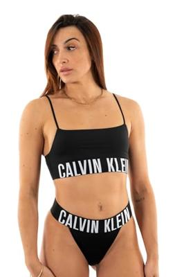 Calvin Klein Bralette dames - Intense Power - Zwart - Dames topje microvezel - Spaghetti bandjes