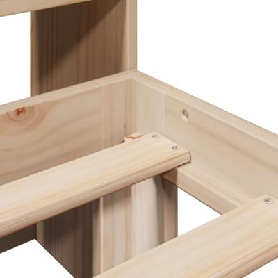 Bed met boekenkast zonder matras massief grenenhout 120x200 cm