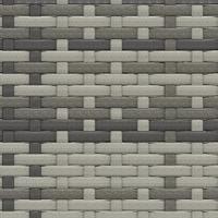 3-delige Loungeset met kussens poly rattan grijs - thumbnail