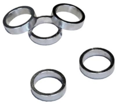 VWP balhoofdtussenring spacer alu 8mm 1.1/8" zilver p/5