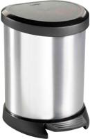 Pedaalemmer Decobin Ovaal 5Ltr met binnenemmer Zilver Metallic Curver - thumbnail