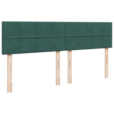 Boxspring met matras fluweel donkergroen 200x200 cm