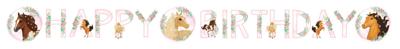 Letterslinger Verjaardag Paarden Beautiful (140x15cm)
