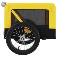 Hondenfietstrailer oxford stof en ijzer geel en zwart - thumbnail