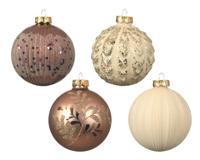 Decoris Kerstbal Glas Toffee - thumbnail