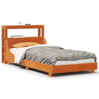 Bedframe zonder matras massief grenenhout wasbruin 75x190 cm - thumbnail