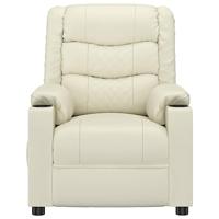 Massagestoel elektrisch kunstleer crèmekleurig - thumbnail