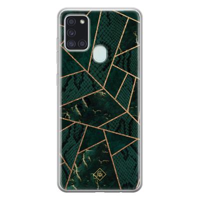 Samsung Galaxy A21s siliconen hoesje - Abstract groen