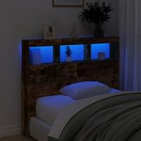 Hoofdbordkast met LED-verlichting 120x17x102 cm gerookt eiken - thumbnail