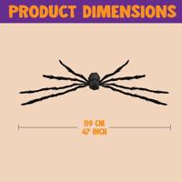 JOYIN Halloween realistische harige spinnen set (2 stuks), Halloween Spider rekwisieten, enge spinnen met dezelfde maat voor binnen en buiten decoraties (119,4 cm, 119,4 cm) - thumbnail