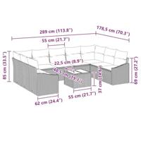 Tuinbankenset met opslag Bruin en Crème poly rattan - thumbnail