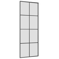 Schuifdeur met beslagset 76x205 cm ESG glas zwart - thumbnail