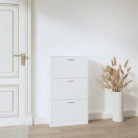VidaXL Schoenenkast wit 59x17x108 cm bewerkt hout - thumbnail