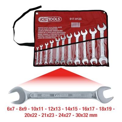 KS Tools 517.0123 517.0123 Dubbele steeksleutelset Sleutelbreedte (metrisch) 6 - 32 mm
