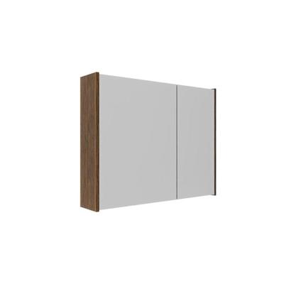 Saniclass Holz Atelier Spiegelkast - 80x63x16cm - inclusief zijpanelen - Walnut pure SW1420838/SW1212816