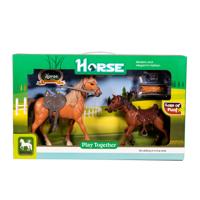 Horse paard met veulen en diverse accessoires - thumbnail