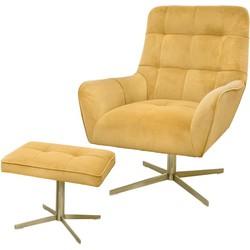 Riverdale Fauteuil Maylin goud 101cm draaibaar Riverdale Fauteuil Maylin goud 101cm draaibaar